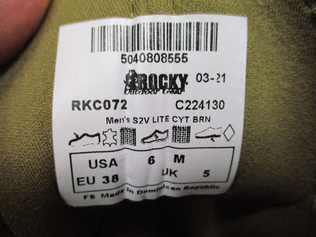 New Rocky S2V Predator Tactical Boots Men's 6M Coyote Brown RKC072 Vibram