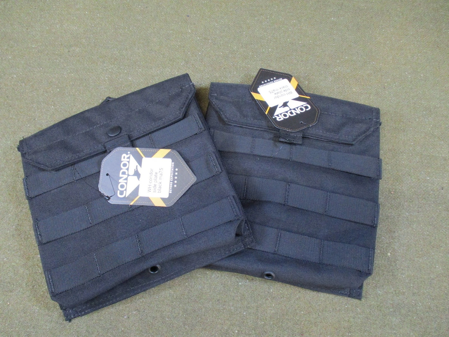 2pc Condor MA75 Side Plate Pouch set MOLLE Tactical Armor Carrier Black New