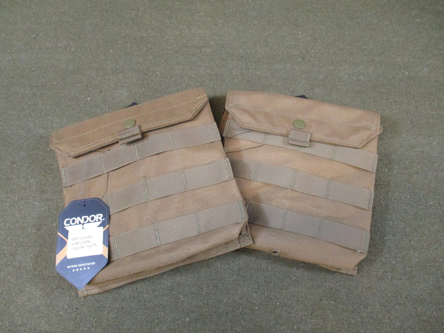 2pc New Condor MA75 Side Plate Pouch set Coyote Tactical MOLLE Armor Carrier