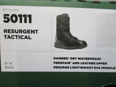 Danner Resurgent Tactical 8" Black Waterproof Boots Style 50111