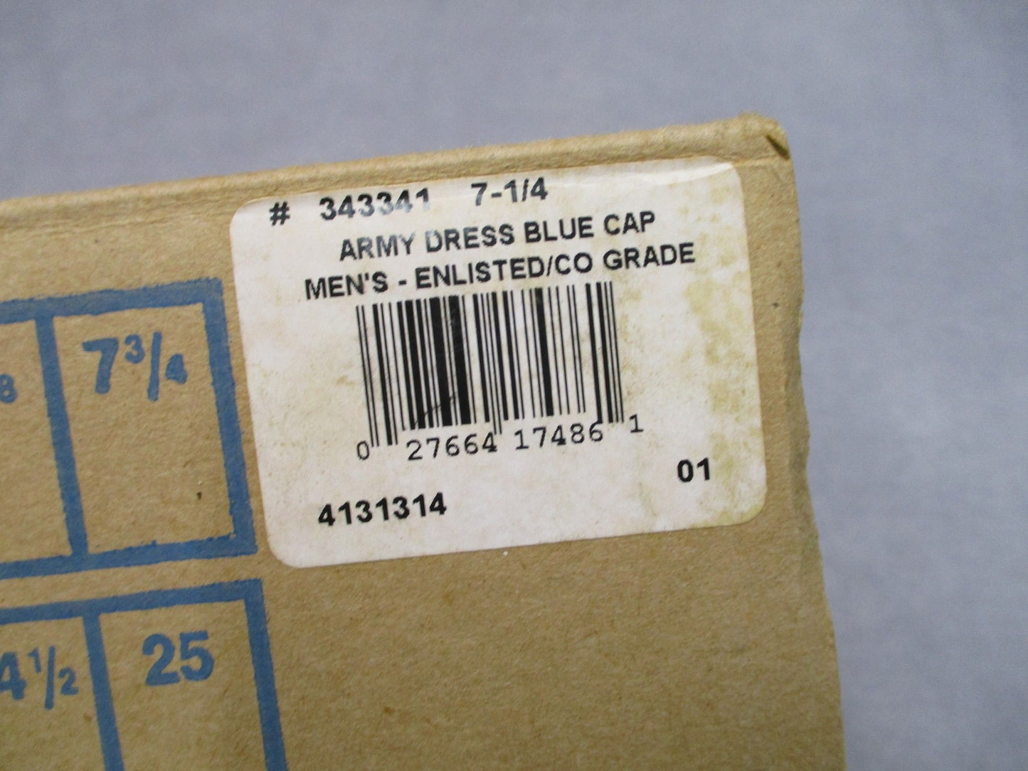 US Army Dress Blue Service Cap Kingform Size 7 1/4 NOS Military Surplus Box