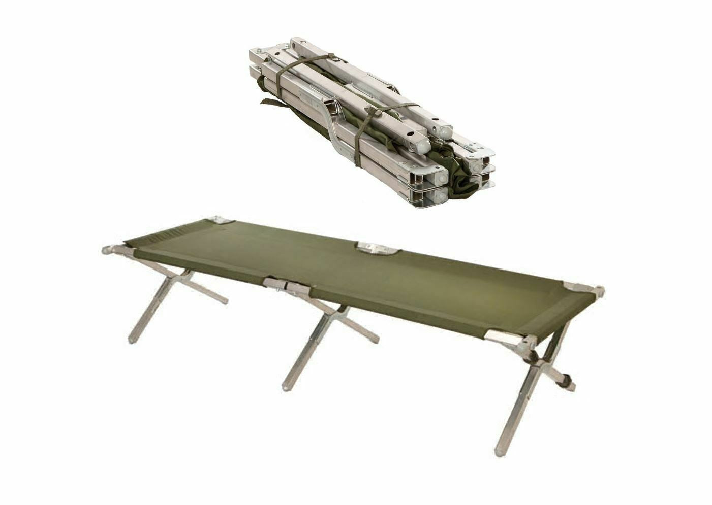 NEW USGI MILITARY CAMPING COT HEAVY DUTY FRAME SLEEPING BED OD GREEN FOLDING