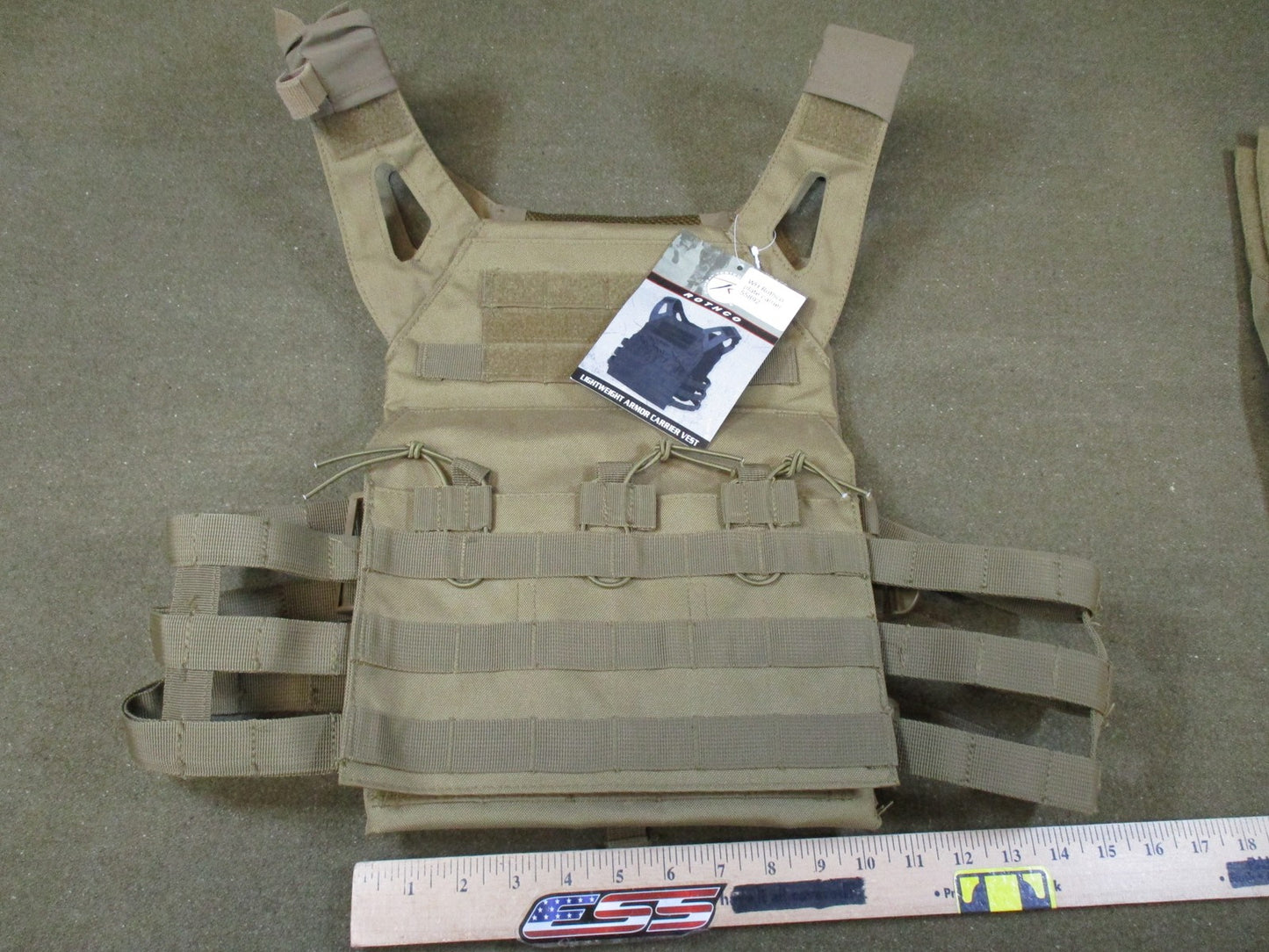 New Rothco Lightweight Armor Carrier Vest Coyote Brown Tactical MOLLE 55892