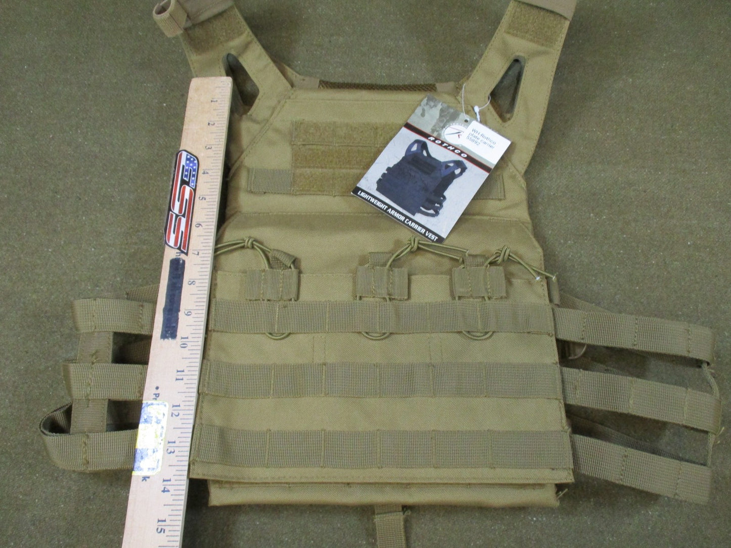 New Rothco Lightweight Armor Carrier Vest Coyote Brown Tactical MOLLE 55892