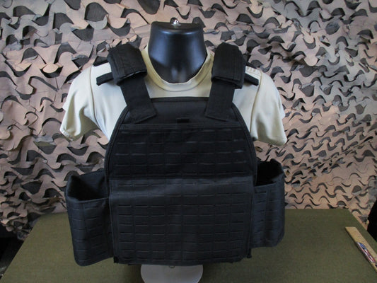 Rothco Laser Cut Plate Carrier Vest Black Large Tactical MOLLE Carrier Defect