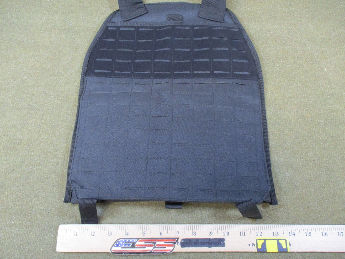 Rothco Laser Cut Plate Carrier Vest Black Large Tactical MOLLE Carrier Defect
