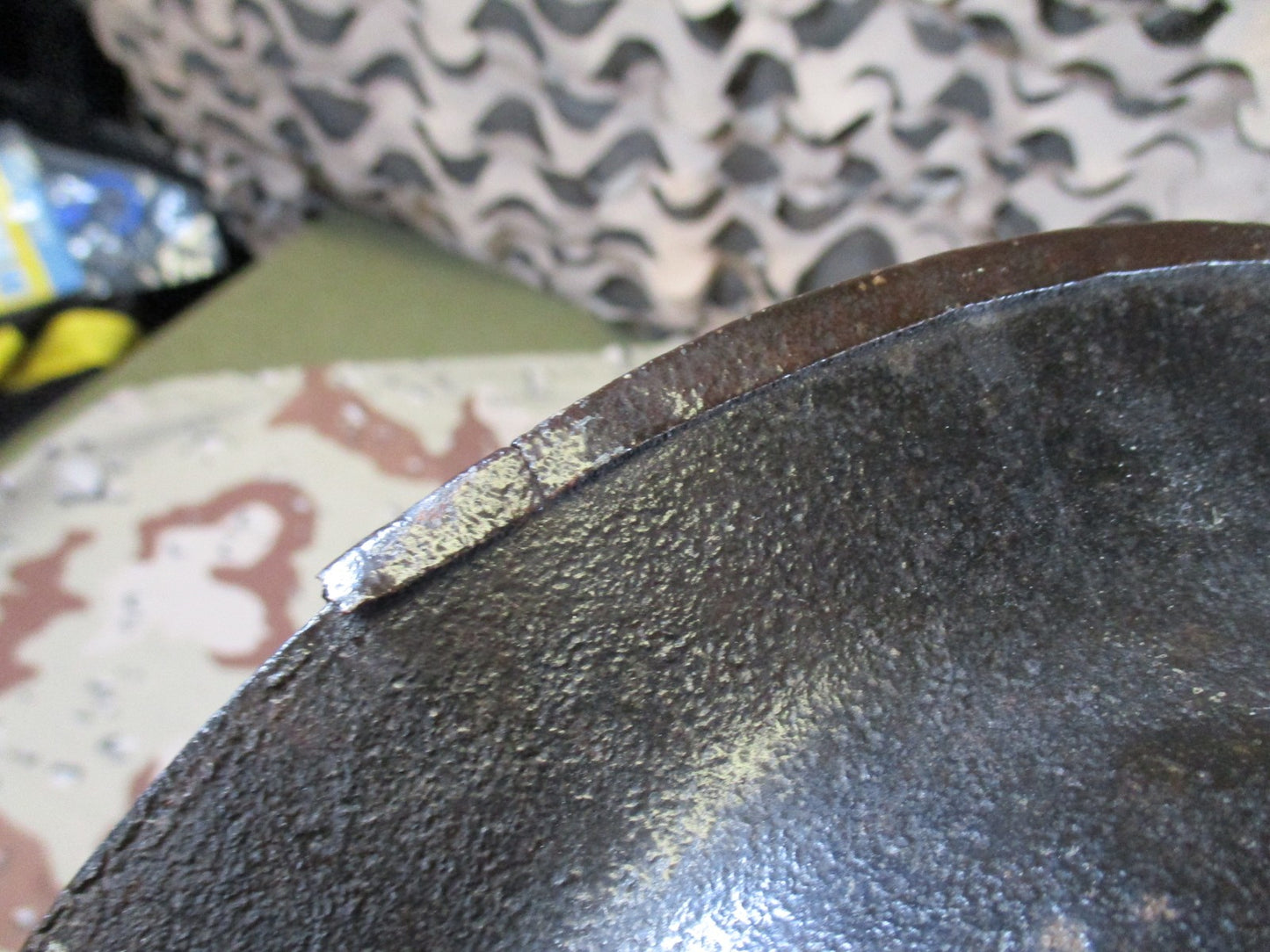 British Vintage Steel Brodie Helmet Shell WWI WWII Era Military Collectible