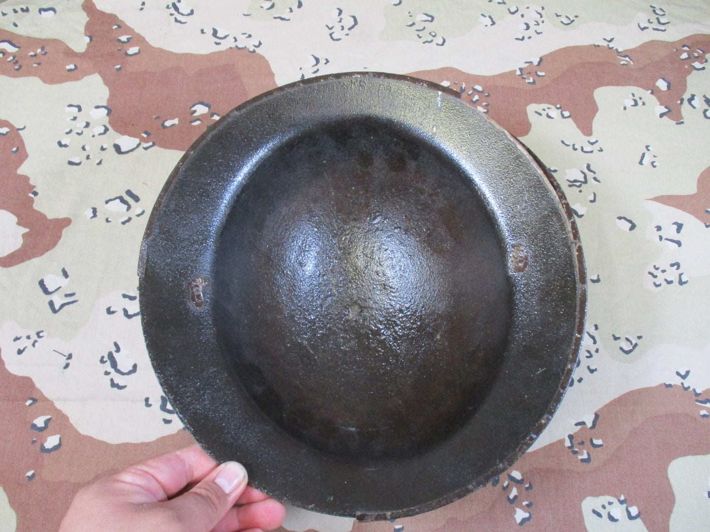 British Vintage Steel Brodie Helmet Shell WWI WWII Era Military Collectible