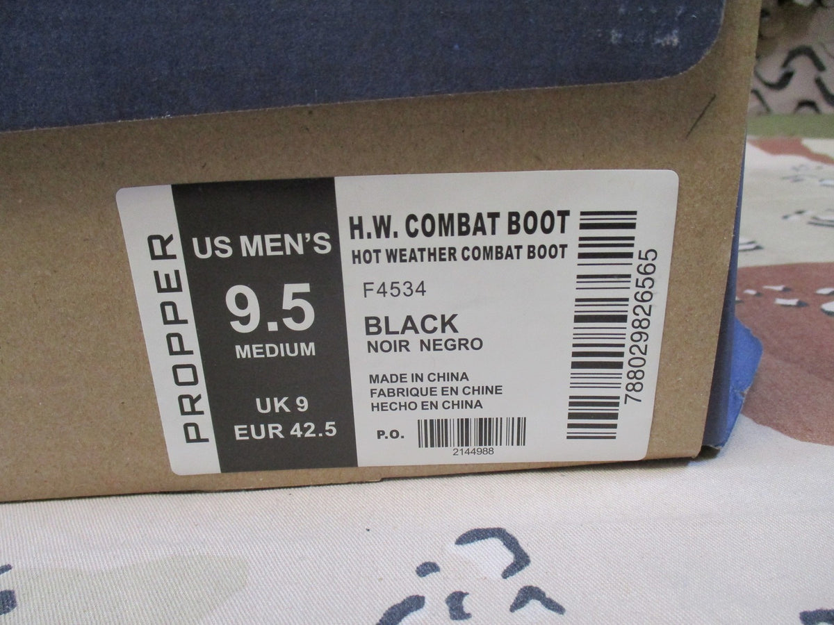 New Propper F4534 Men's Hot Weather Combat Boots Black Size 9.5M Vibram Sole