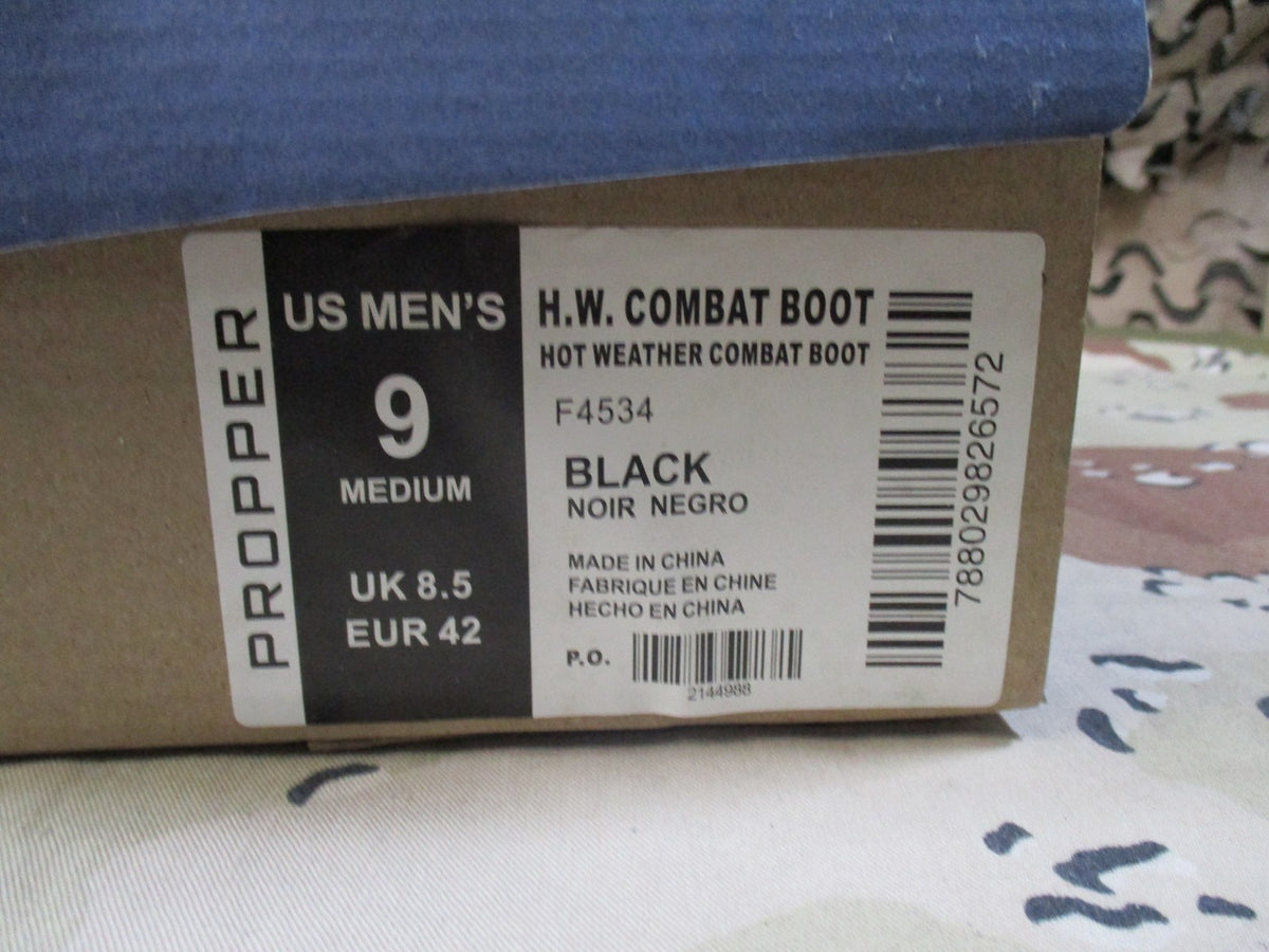Propper F4534 Hot Weather Combat Boots Black Men's Size 9 Medium New In Box
