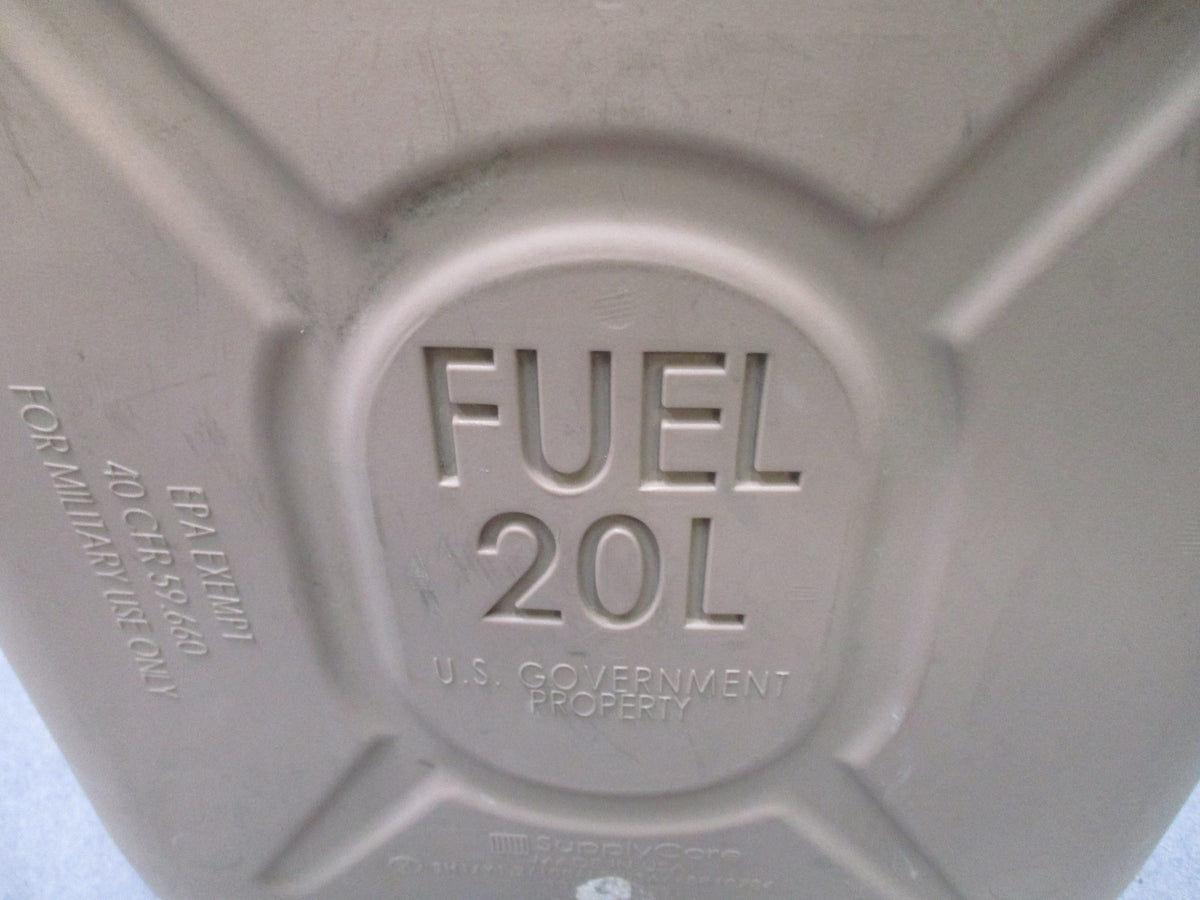 Desert Tan Military Fuel Can 5 Gallon Storage Container - Used 20L Capacity