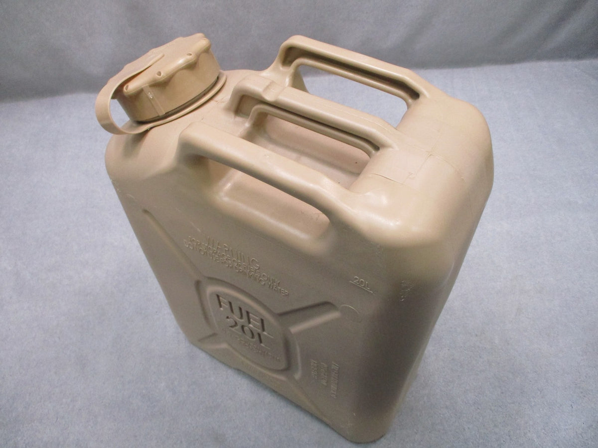 Desert Tan Military Fuel Can 5 Gallon Storage Container - Used 20L Capacity
