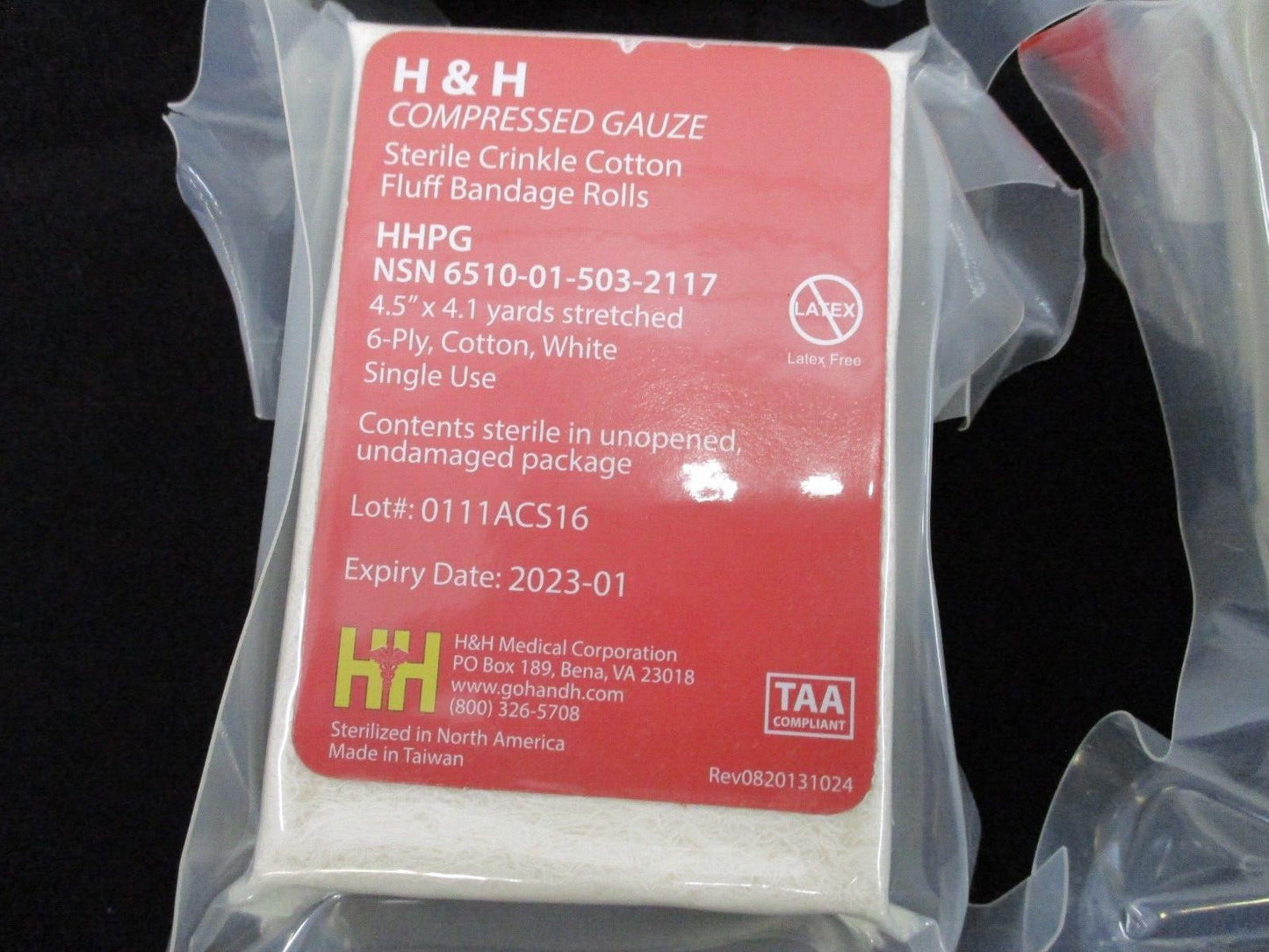 USGI Compressed Gauze 10 Pack H&H NAR Military IFAK Training Expired 2023-2024