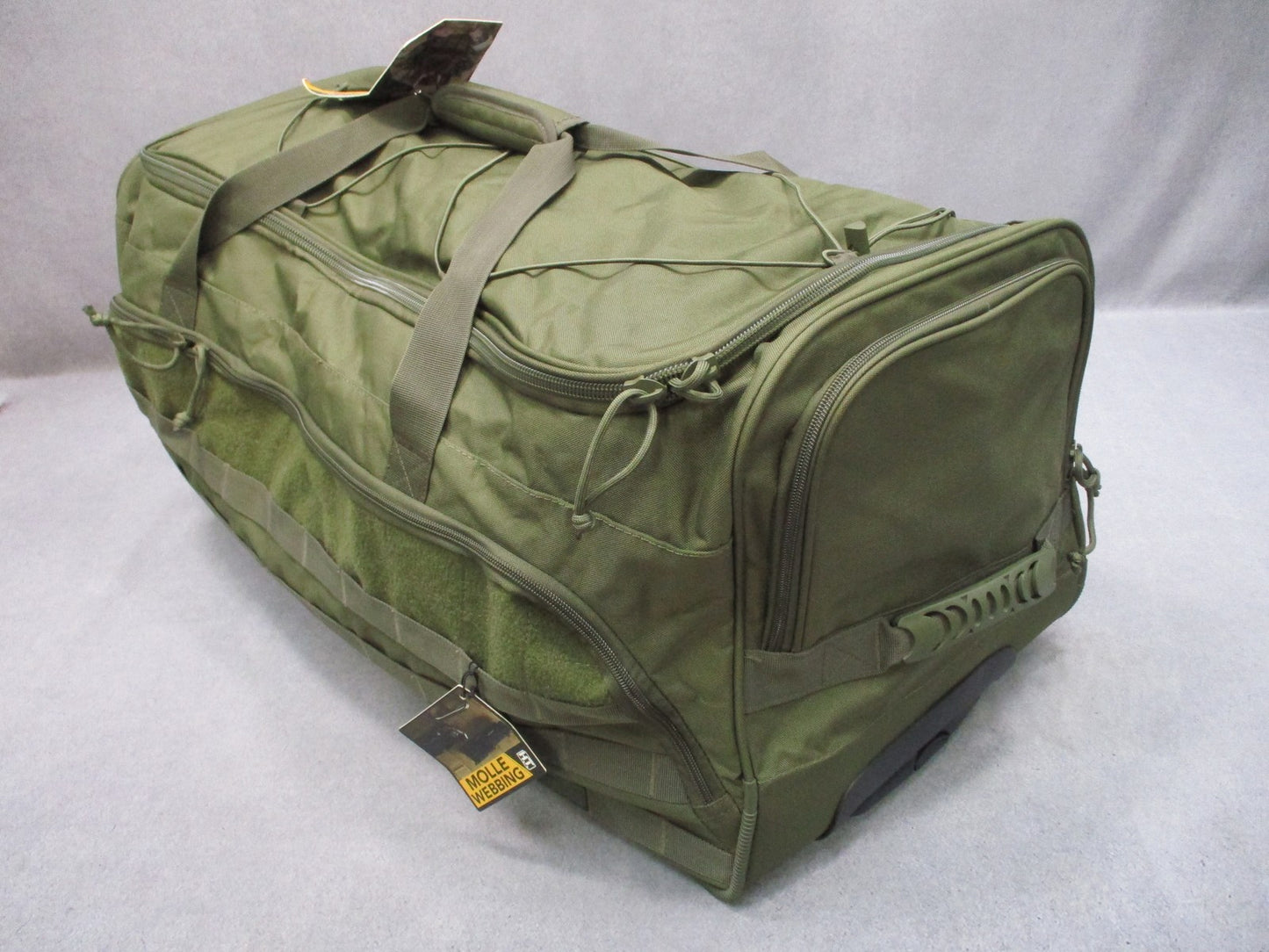 Highland Tactical Squad Rolling Duffel Bag Olive Drab Deployment Duffle w Wheels