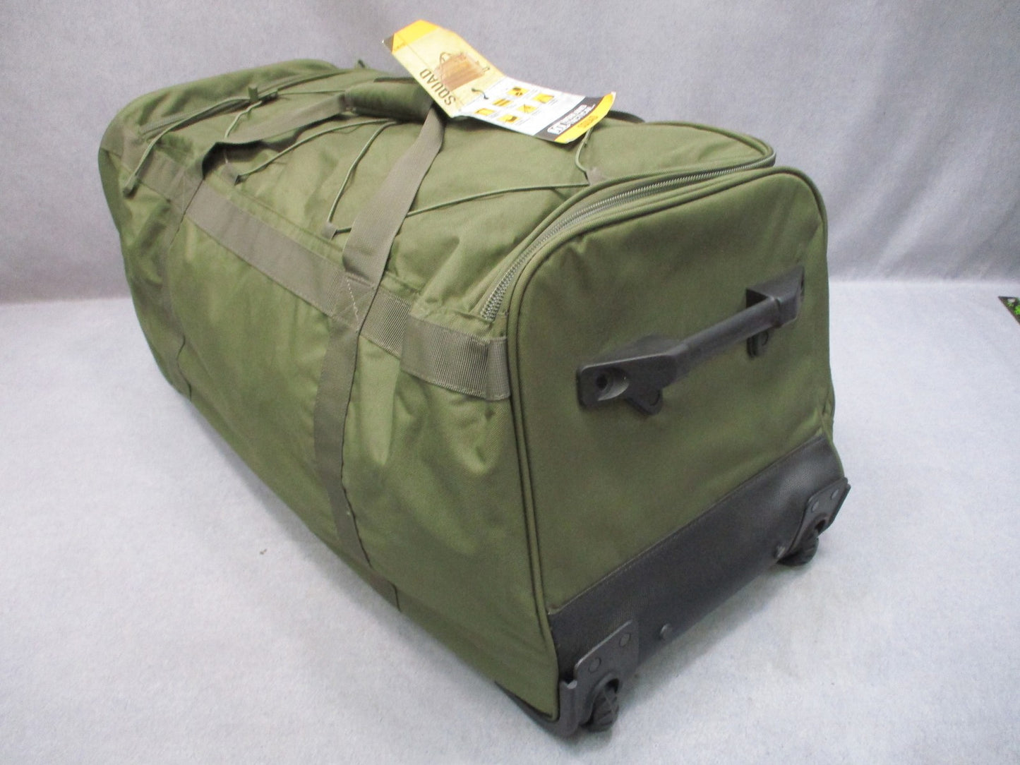 Highland Tactical Squad Rolling Duffel Bag Olive Drab Deployment Duffle w Wheels