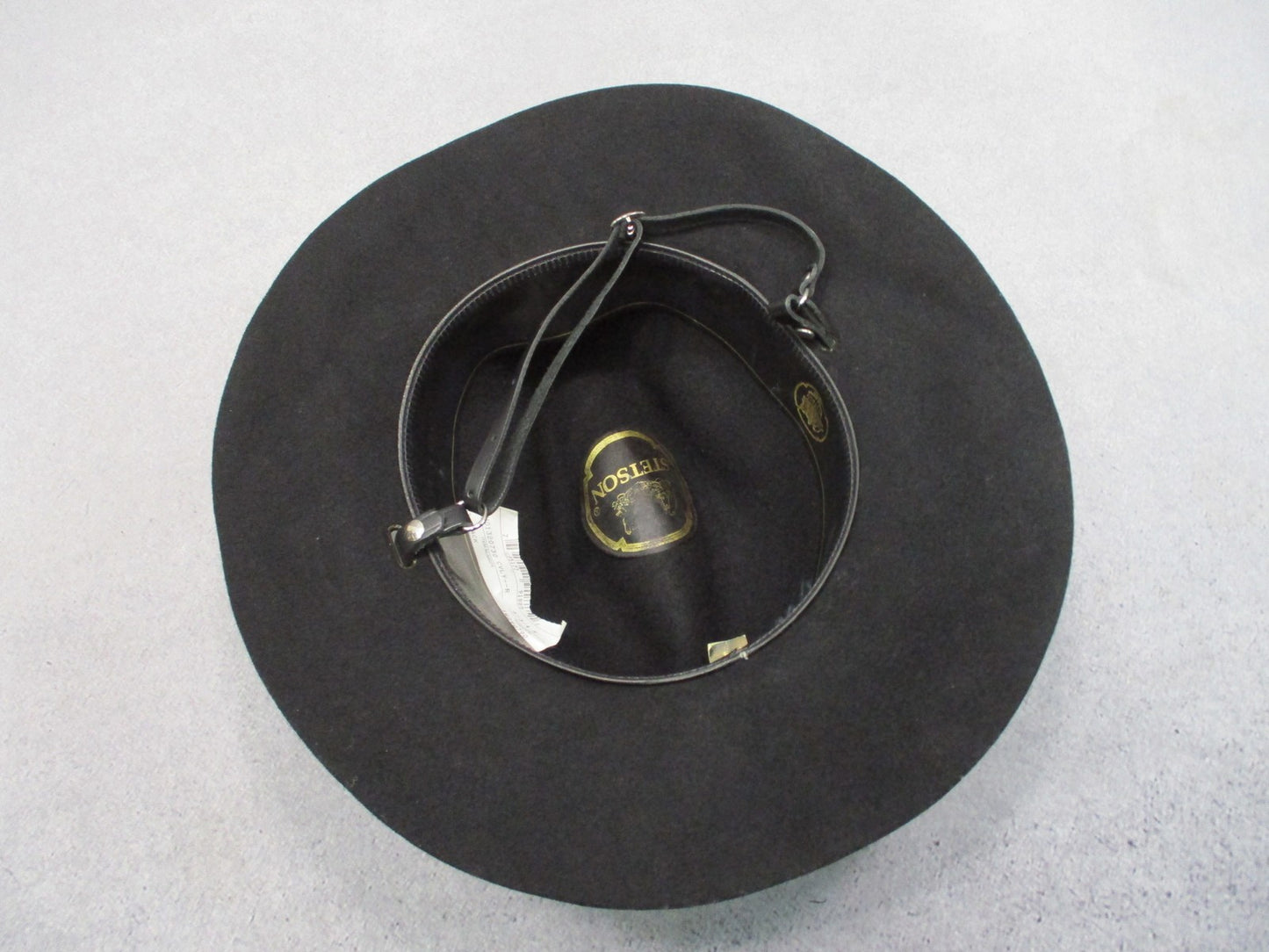 Stetson Black Felt Cavalry Hat  Size 6-3/4 R w/ Yellow Cord
