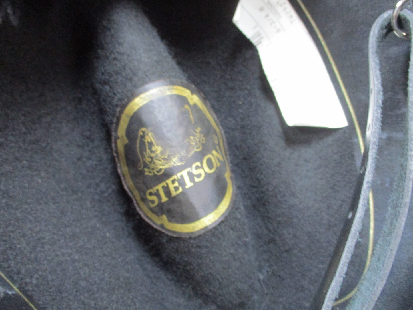 Stetson Black Felt Cavalry Hat  Size 6-3/4 R w/ Yellow Cord