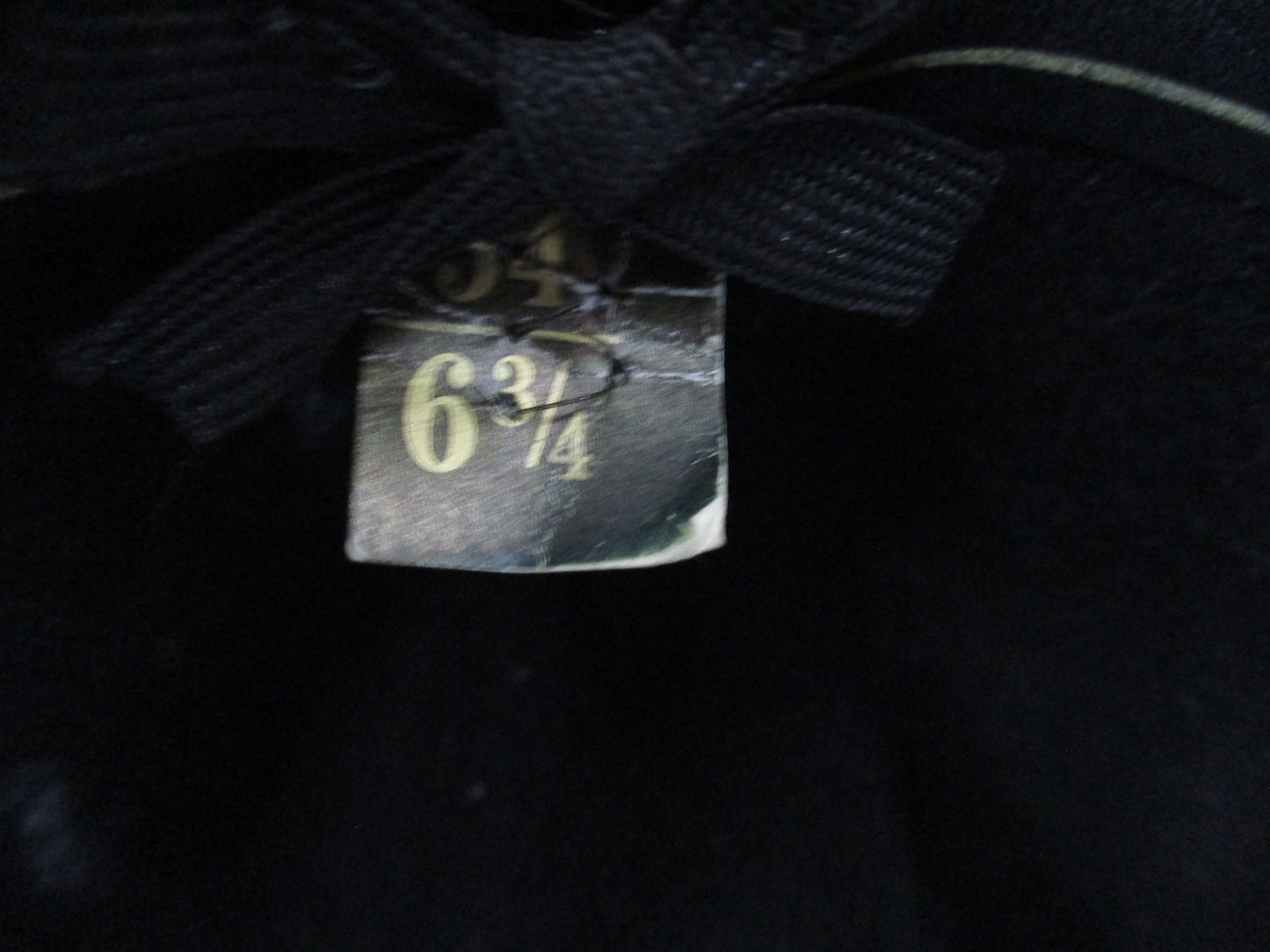 Stetson Black Felt Cavalry Hat  Size 6-3/4 R w/ Yellow Cord