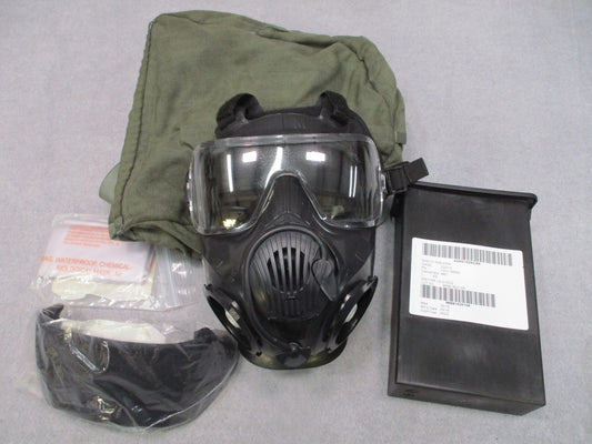 USGI Avon M50 JSGPM Gas Mask Medium CBRN w/ Sealed M61 Filters Bag Lens (USED)