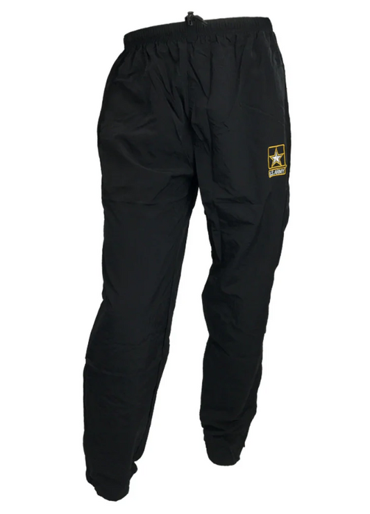 WOMAN'S FEMALE US ARMY BLACK/GOLD PT PANTS XSMALL/SHORT PTs YELLOW EMBLEM LOGO
