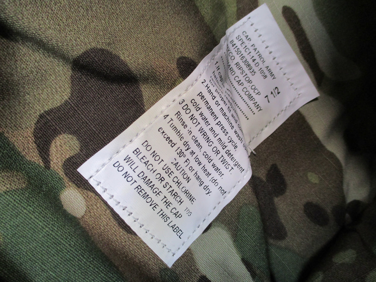 US Army USGI Scorpion OCP patrol cap by Bernard Cap Company, NYCO ripstop, size 7 1/2