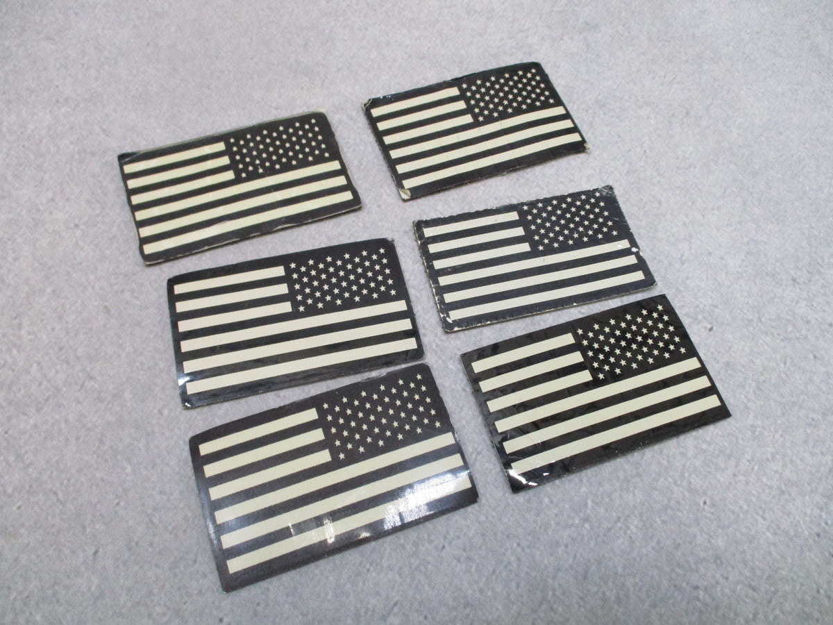 Six reverse American IR flag patches, used lot - photo 1