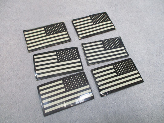 Six reverse American IR flag patches, used lot - photo 1