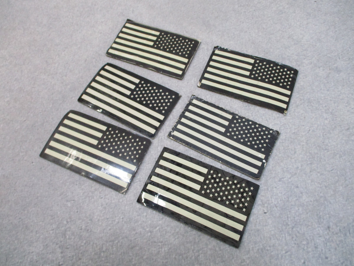 Six reverse American IR flag patches, used lot - photo 4
