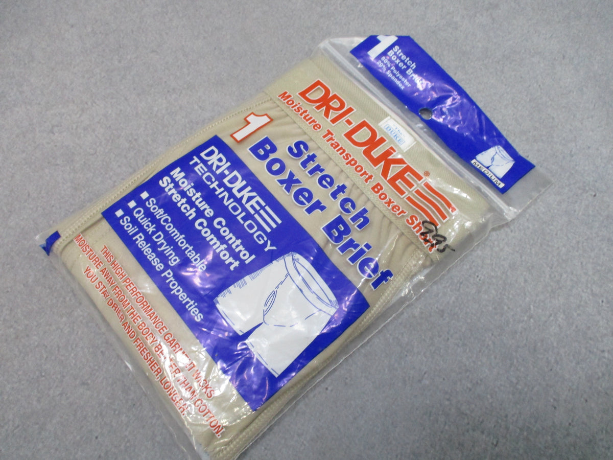 Dri-Duke Stretch Boxer Brief Medium Sand Moisture Wicking Underwear New NOS