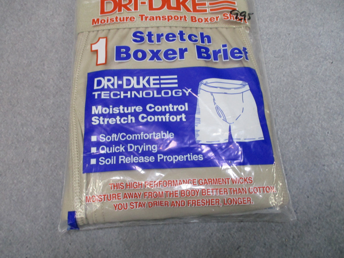 Dri-Duke Stretch Boxer Brief Medium Sand Moisture Wicking Underwear New NOS