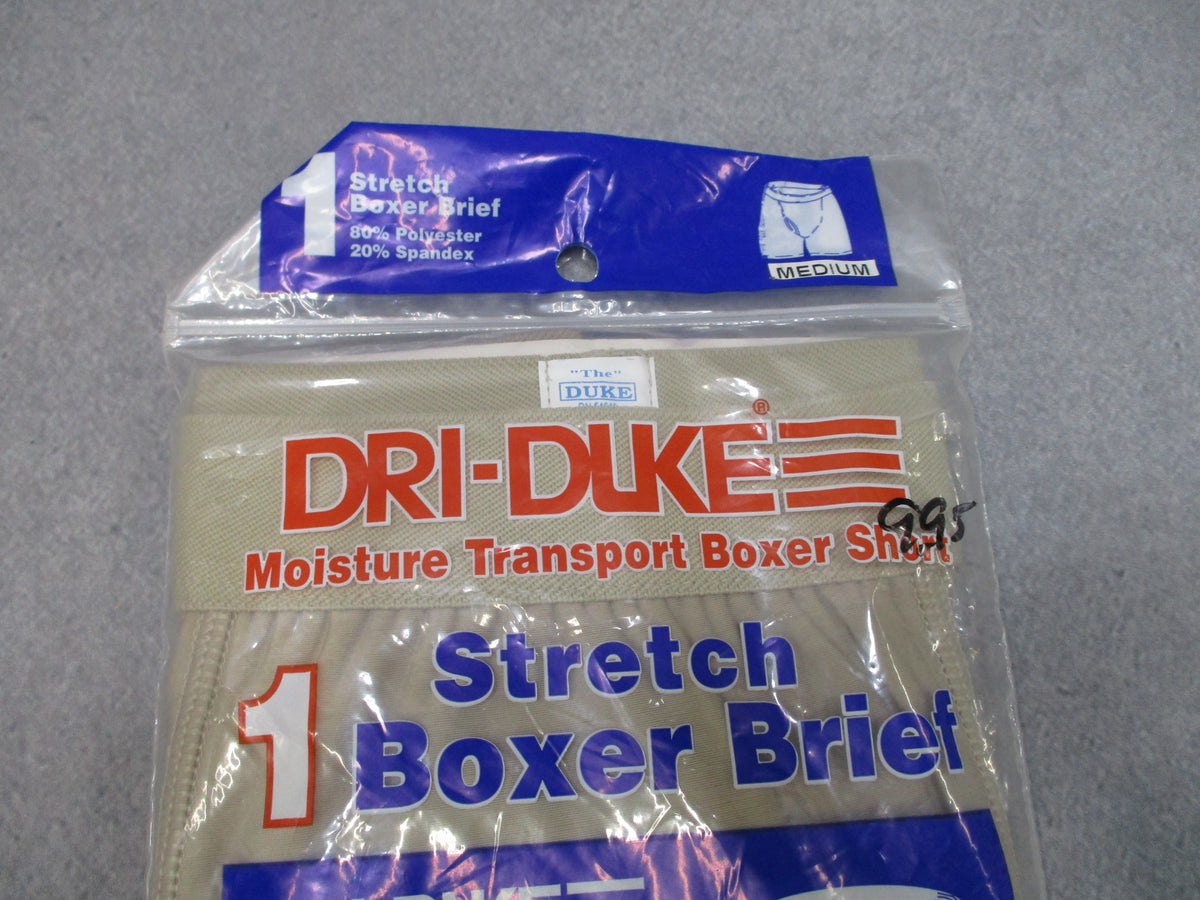 Dri-Duke Stretch Boxer Brief Medium Sand Moisture Wicking Underwear New NOS