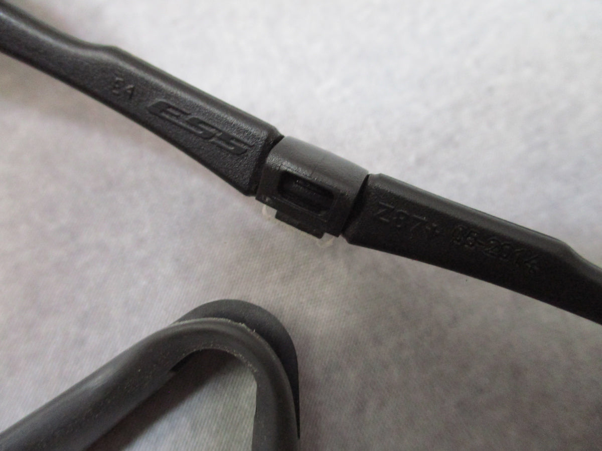 ESS Crossbow Black Safety Glasses Clear Smoke Lenses Hard Case Pouch Used