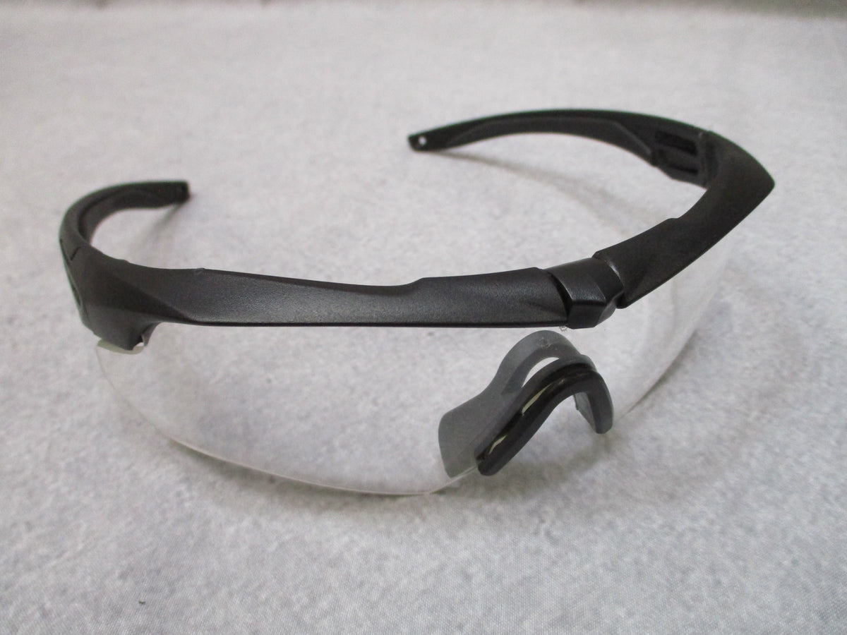 ESS Crossbow Black Safety Glasses Clear Smoke Lenses Hard Case Pouch Used