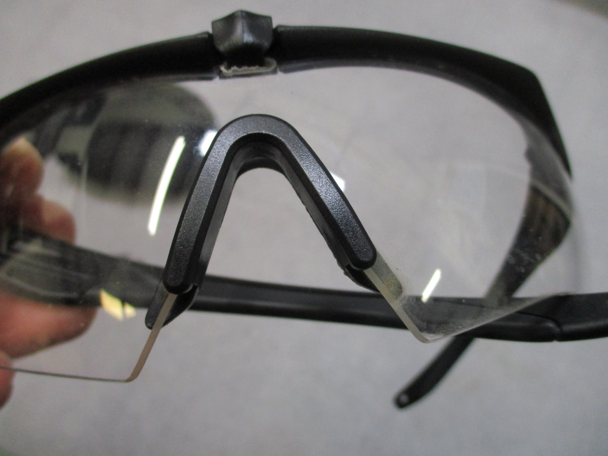 ESS Crossbow Black Safety Glasses Clear Smoke Lenses Hard Case Pouch Used