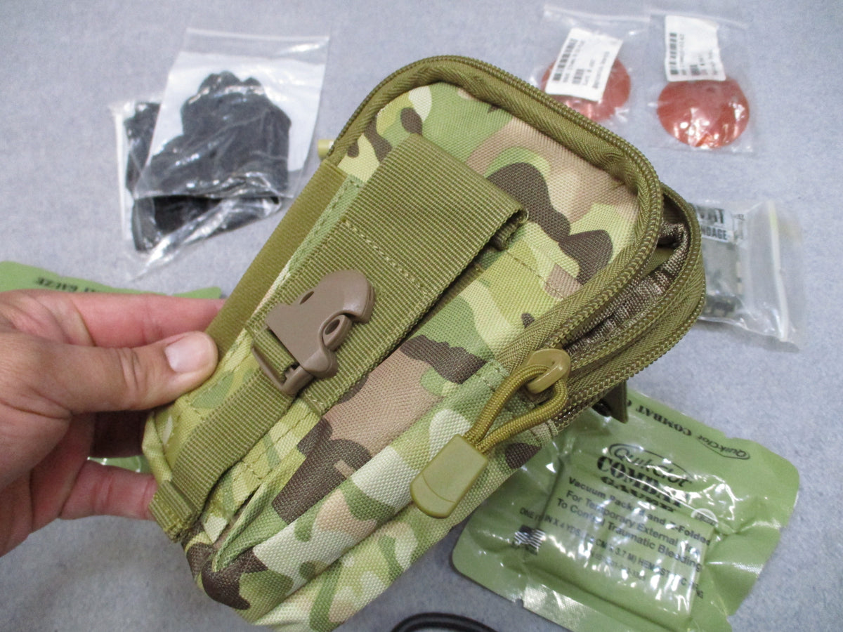 USGI First Aid Medical Supply Kit Military IFAK Shears Gauze Combat Eye Patch