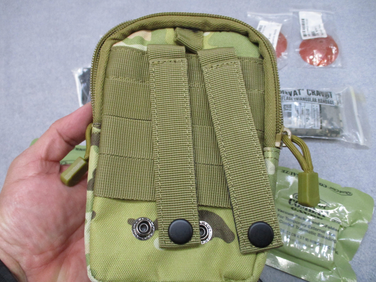 USGI First Aid Medical Supply Kit Military IFAK Shears Gauze Combat Eye Patch