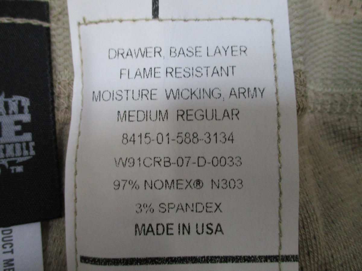 USGI FREE Nomex FR Base Layer Drawers Medium Regular Tan Military Pants NOS
