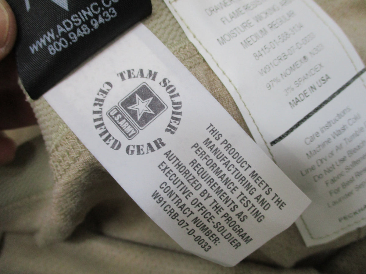 USGI FREE Nomex FR Base Layer Drawers Medium Regular Tan Military Pants NOS