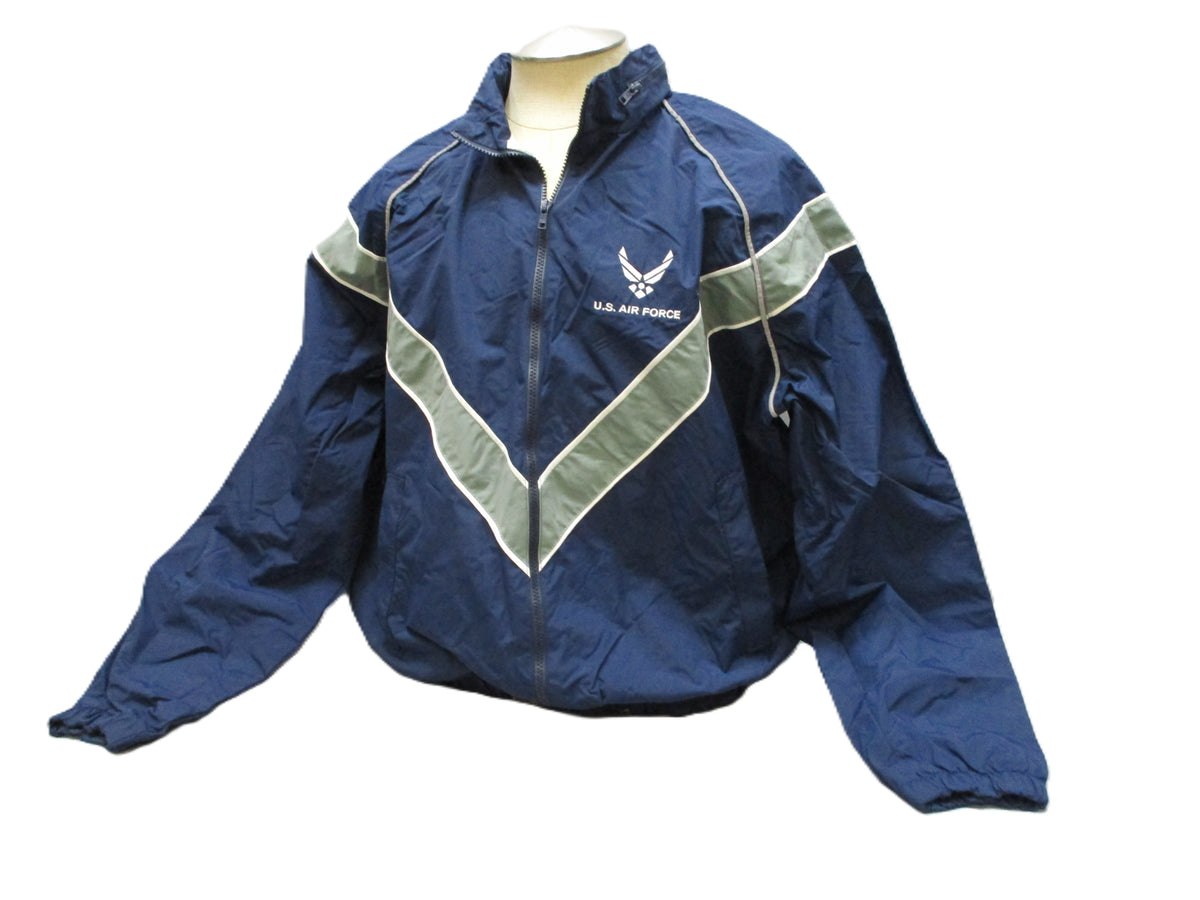 USAF Skilcraft PTU Jacket Large Regular Blue Reflective Hooded Windbreaker