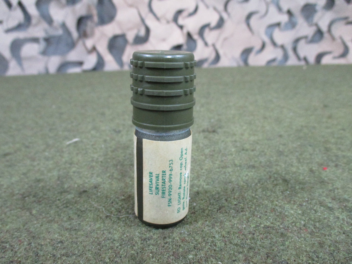 1974 Lifesaver USGI aviator survival lighter firestarter, empty display-only vintage metal casing