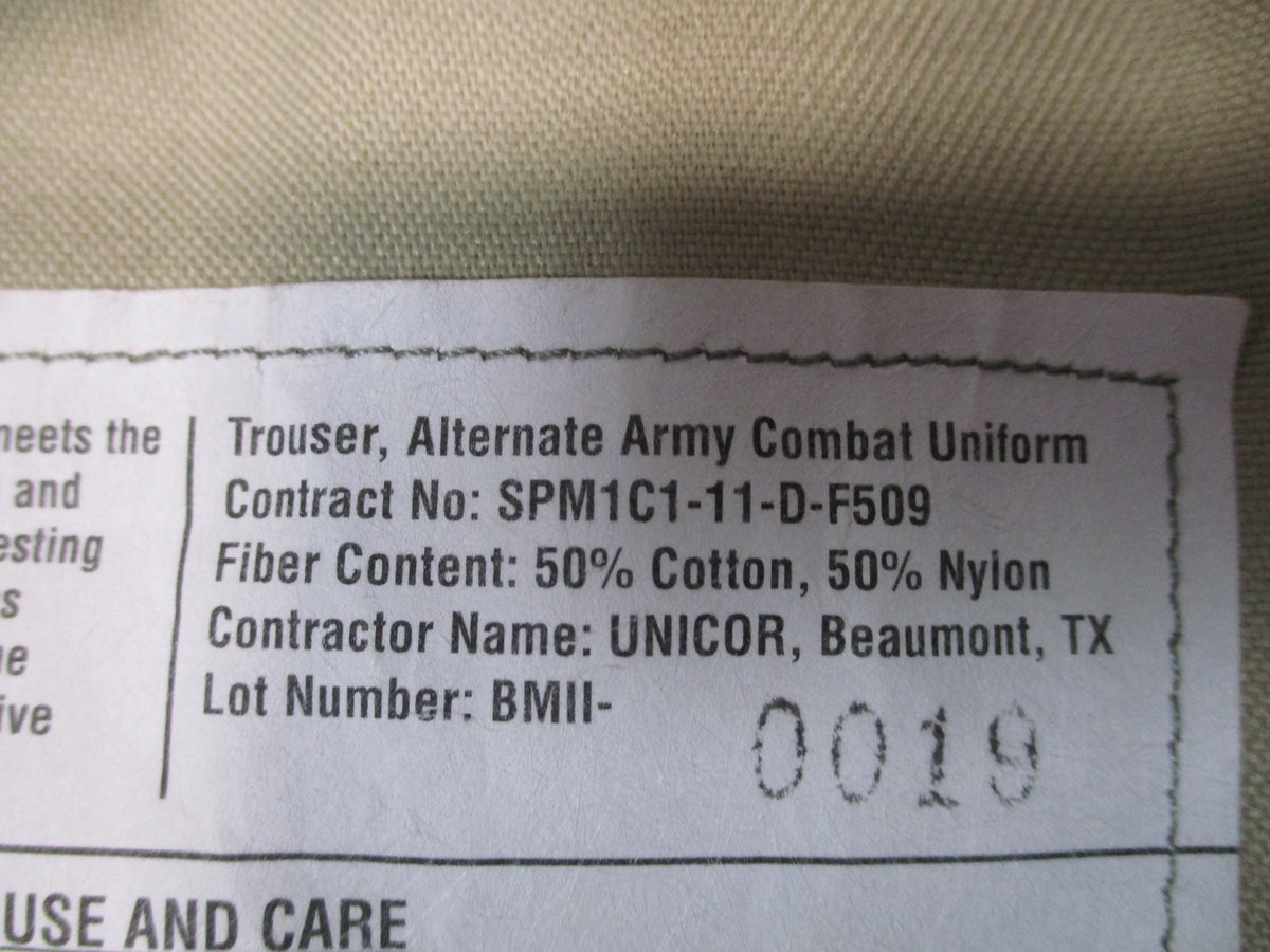 UNICOR USGI ACU-A UCP combat cargo pants, new camouflage trousers with multiple utility pockets