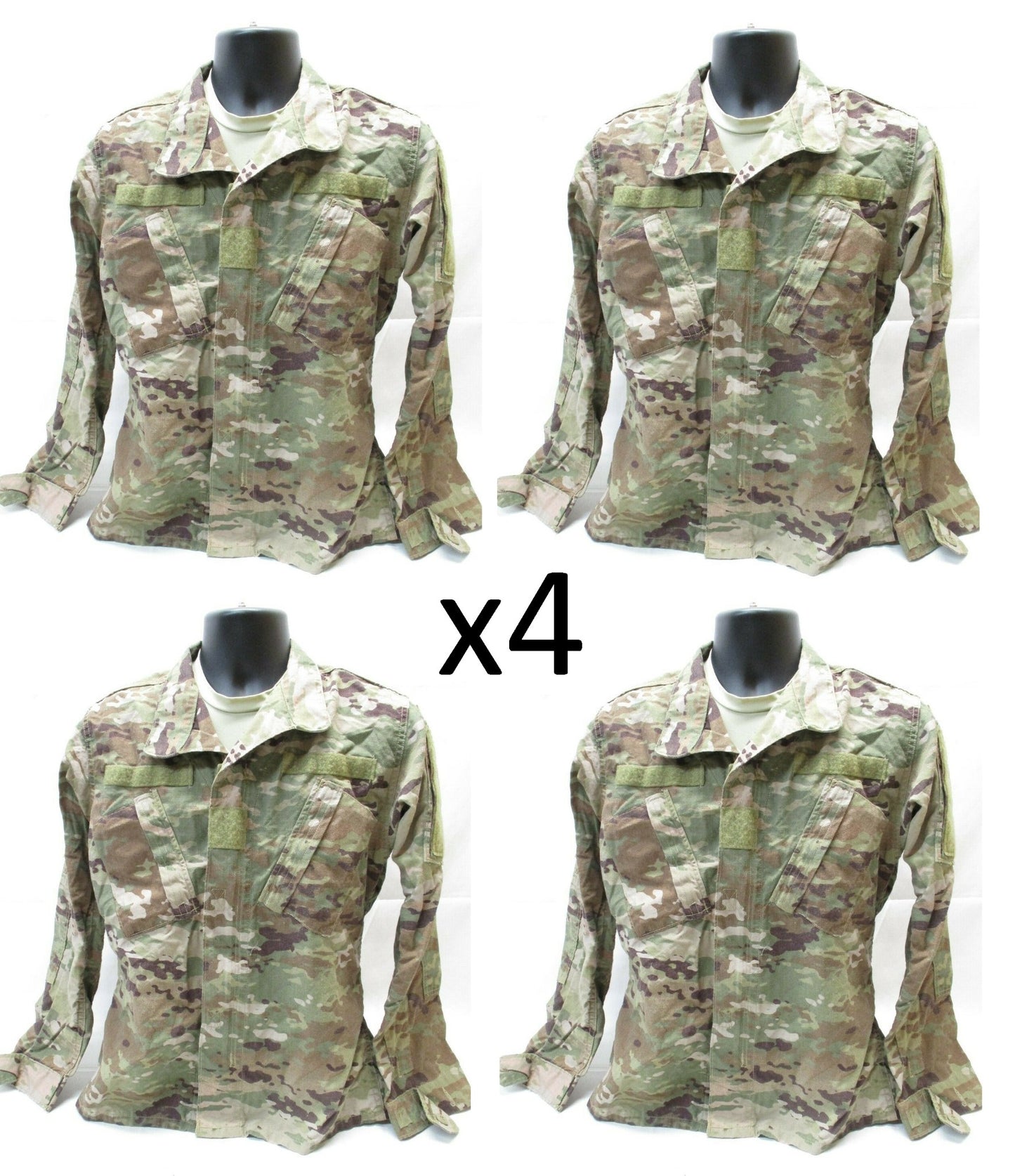 LOT OF (4) ARMY COMBAT UNIFORM SHIRTS OCP FRACU COATS TOPS 4 PACK SCORPION FR