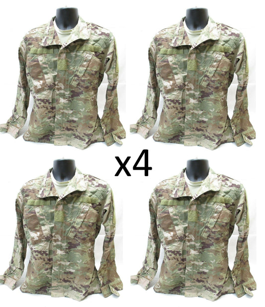 LOT OF (4) ARMY COMBAT UNIFORM SHIRTS OCP FRACU COATS TOPS 4 PACK SCORPION FR
