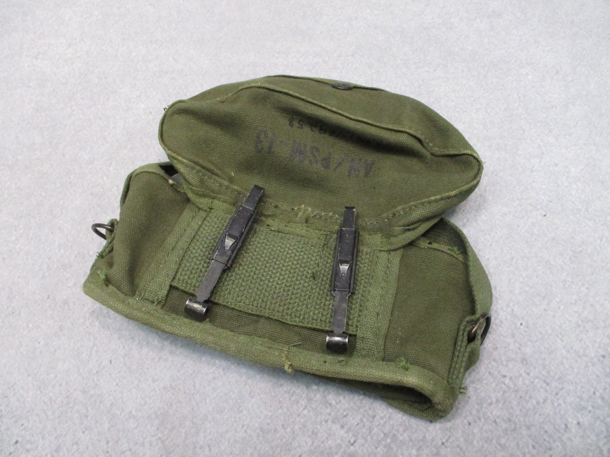 USGI CW-842/PSM-13 Battery Test Set Carry Pouch OD Green Vietnam ALICE Clips