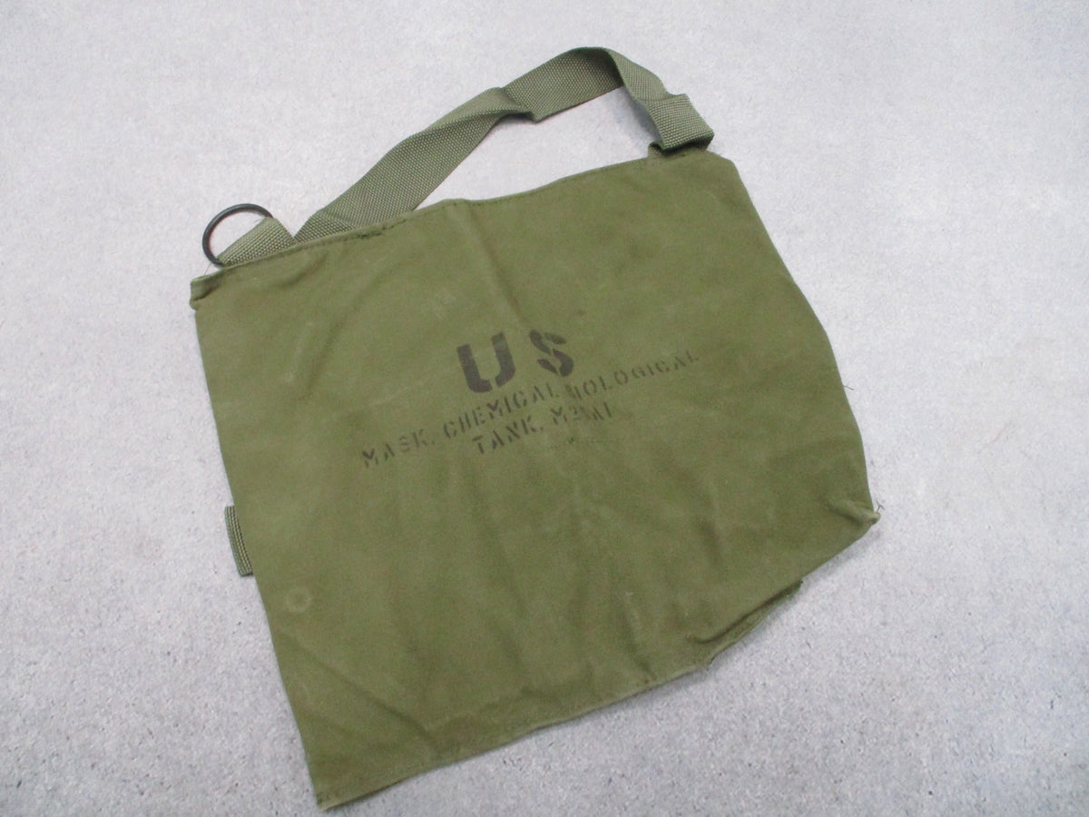 US Military M25A1 Tanker Gas Mask Carry Bag OD Green Chemical Biological Vintage