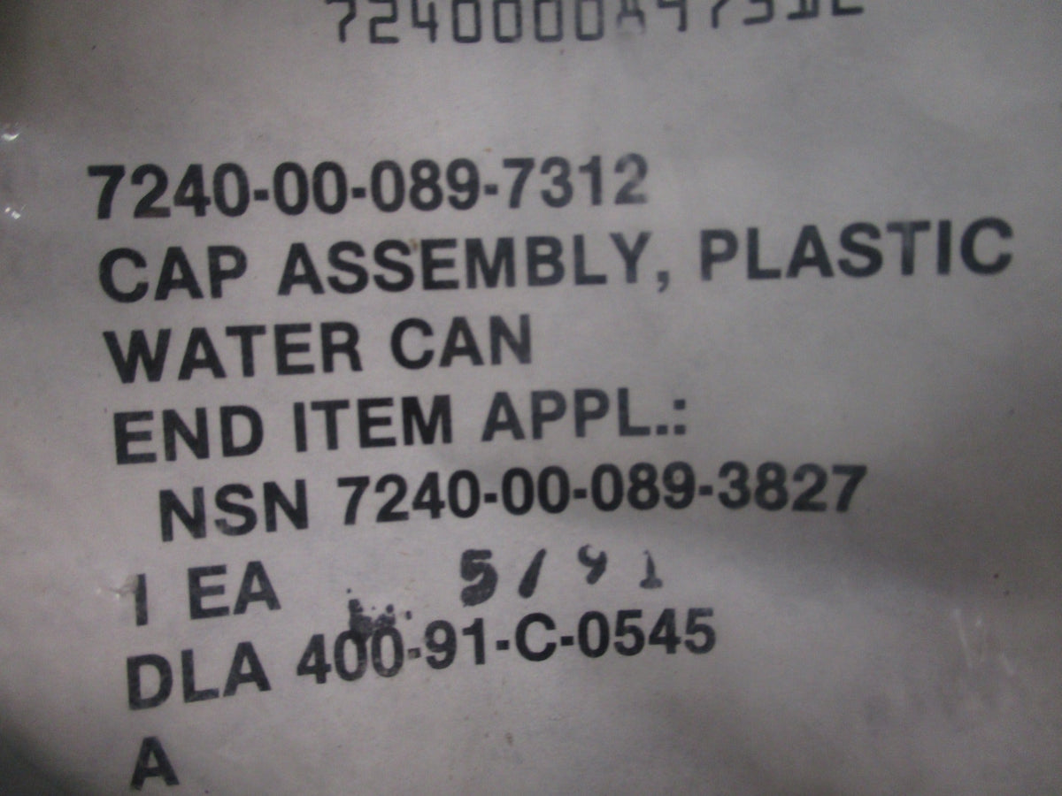 USGI Military 5 Gal Water Can Cap Assembly Desert Tan NSN 7240-00-089-7312 NOS