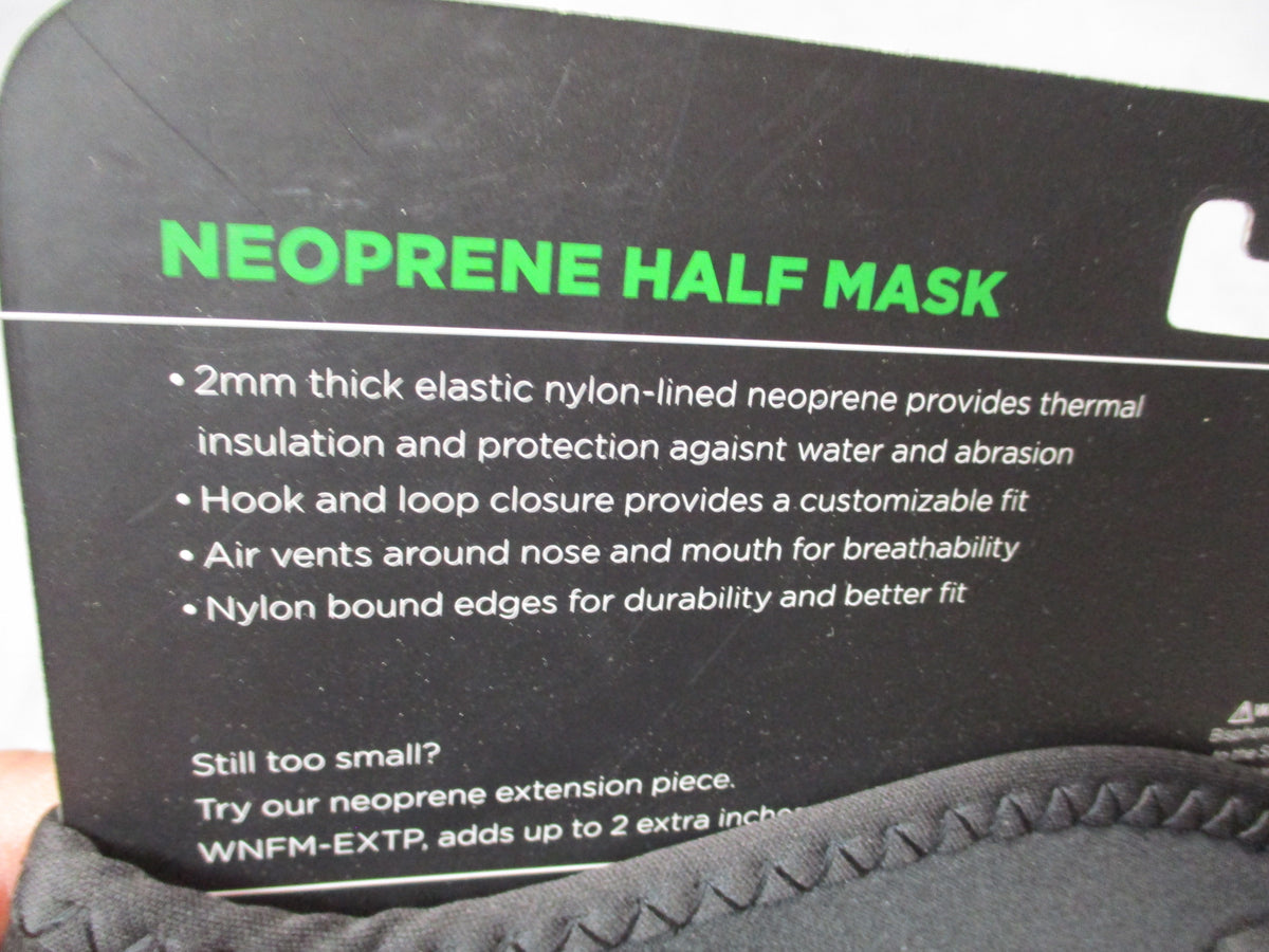 ZAN Headgear black neoprene half face mask, WNFM114H, one size