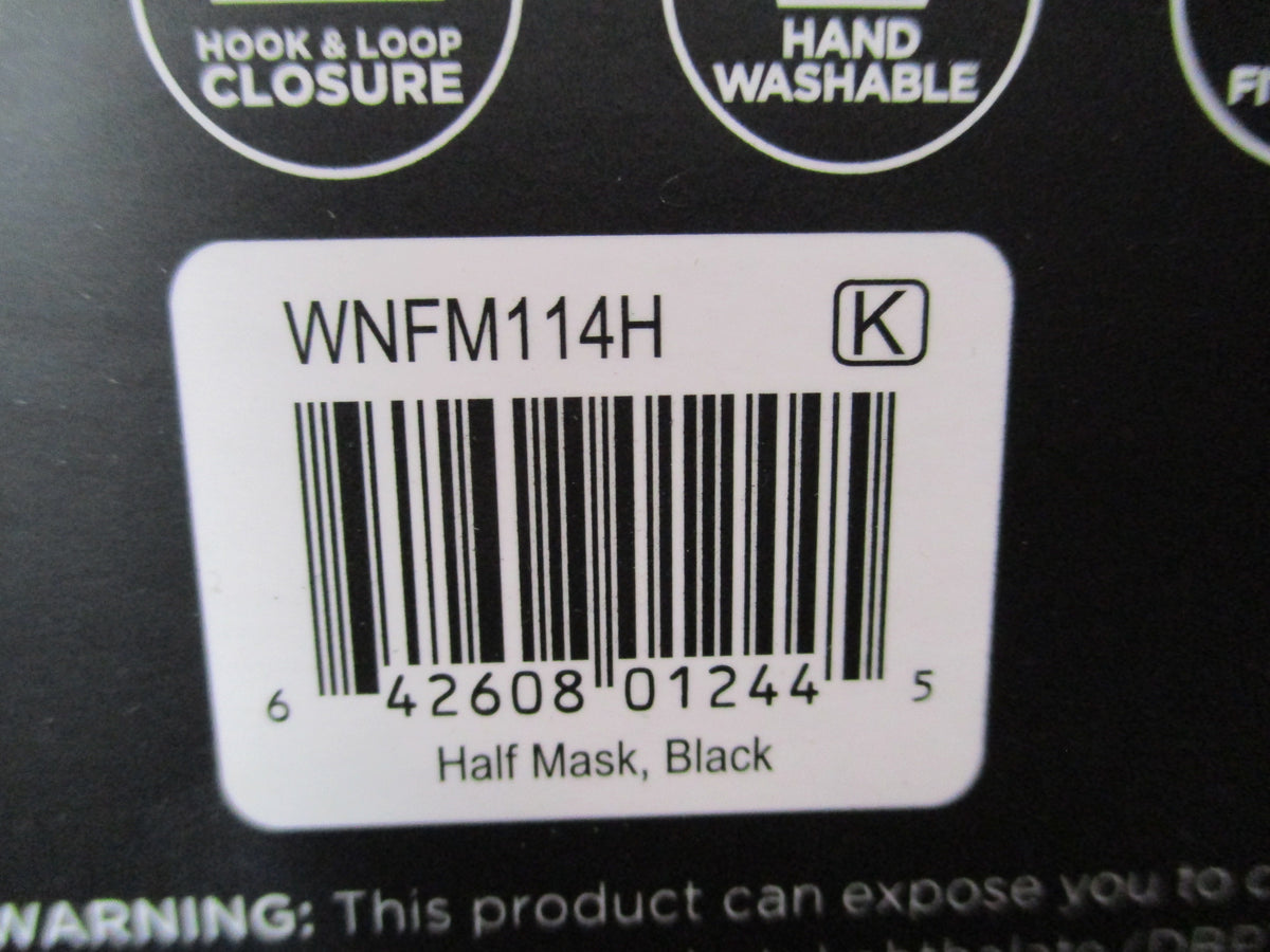 ZAN Headgear black neoprene half face mask, one size WNFM114H